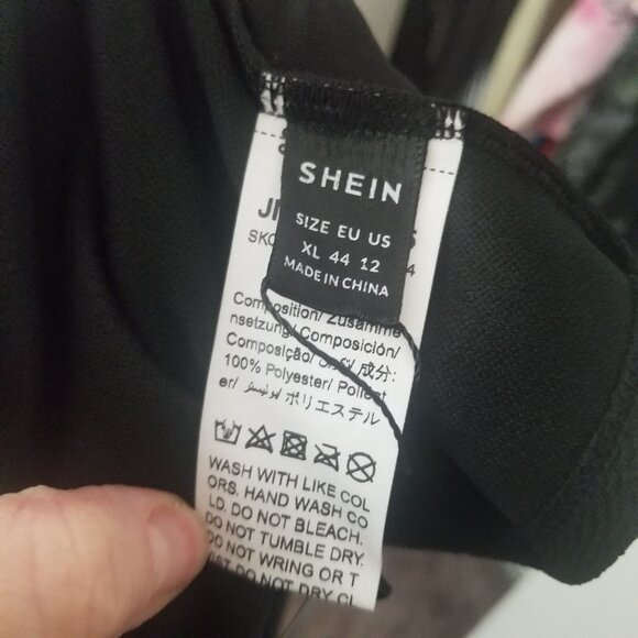 NWT Shein SXY XL Black Sequin Tube Top Zip Back Strapless - Picture 7 of 7